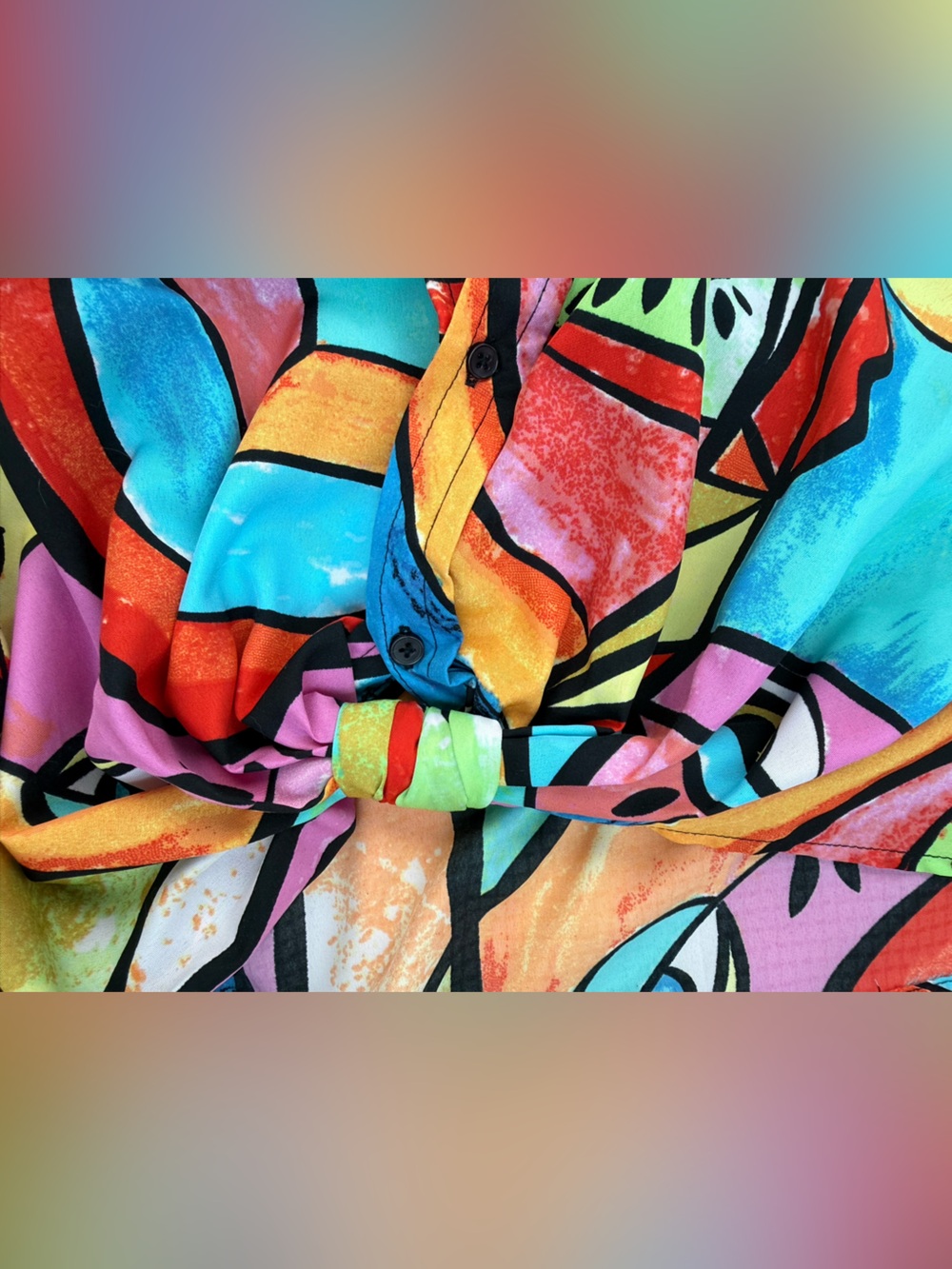 Live 4 Truth Abstract Colorful Crop Top Long Sleeve Size Large - Picture 2 of 6